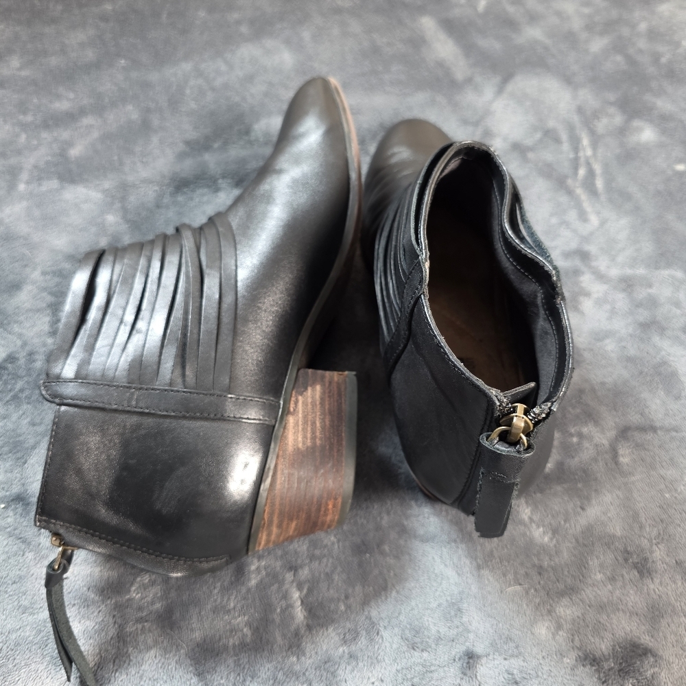Clarks Artisan Black Leather Zip Ankle Boots Womens Sz 9.5 M Style 26103500 - Picture 6 of 12
